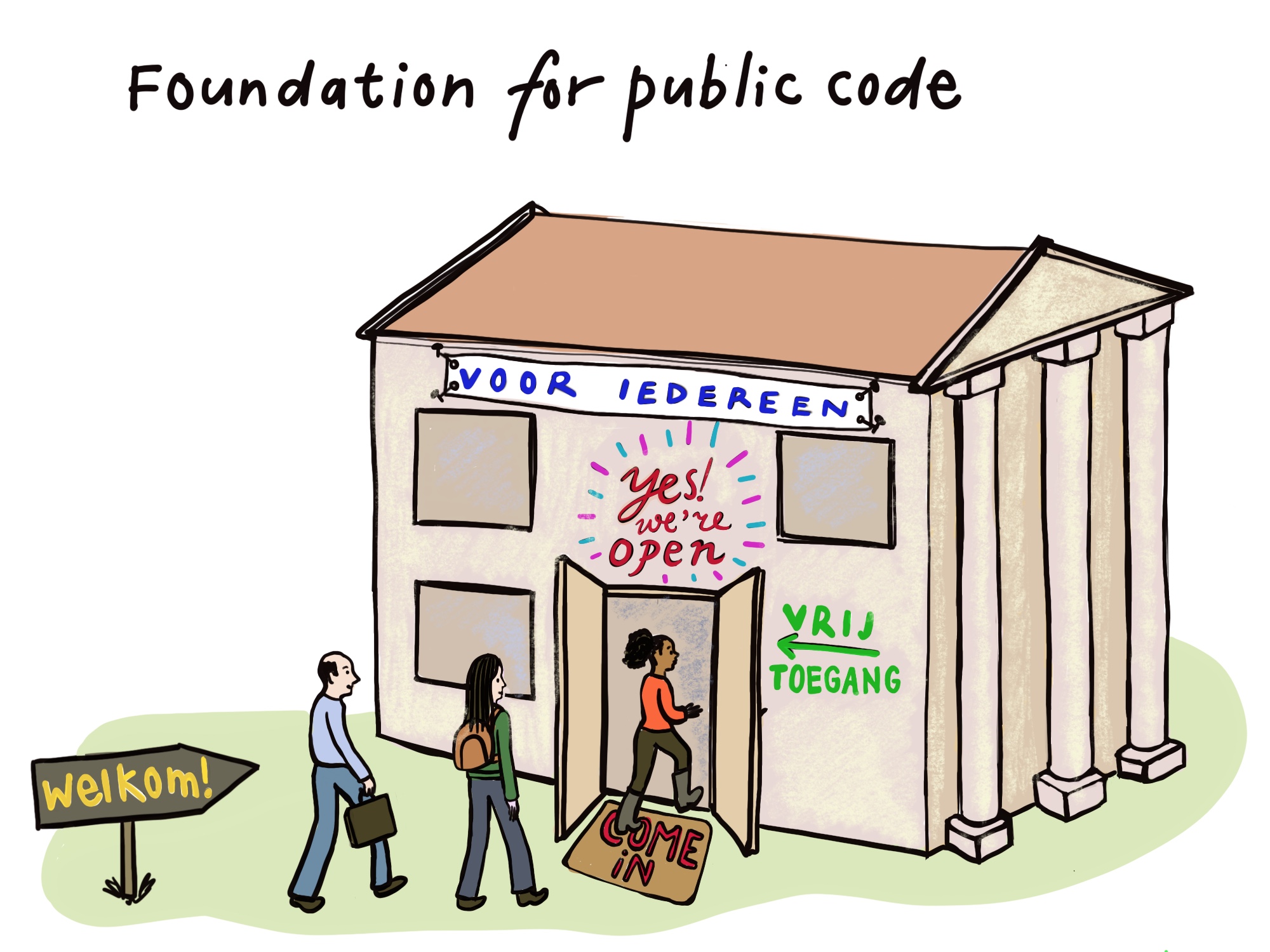 ISOC award 2020 Foundation for Public Code cartoon by Eva Hilhorst